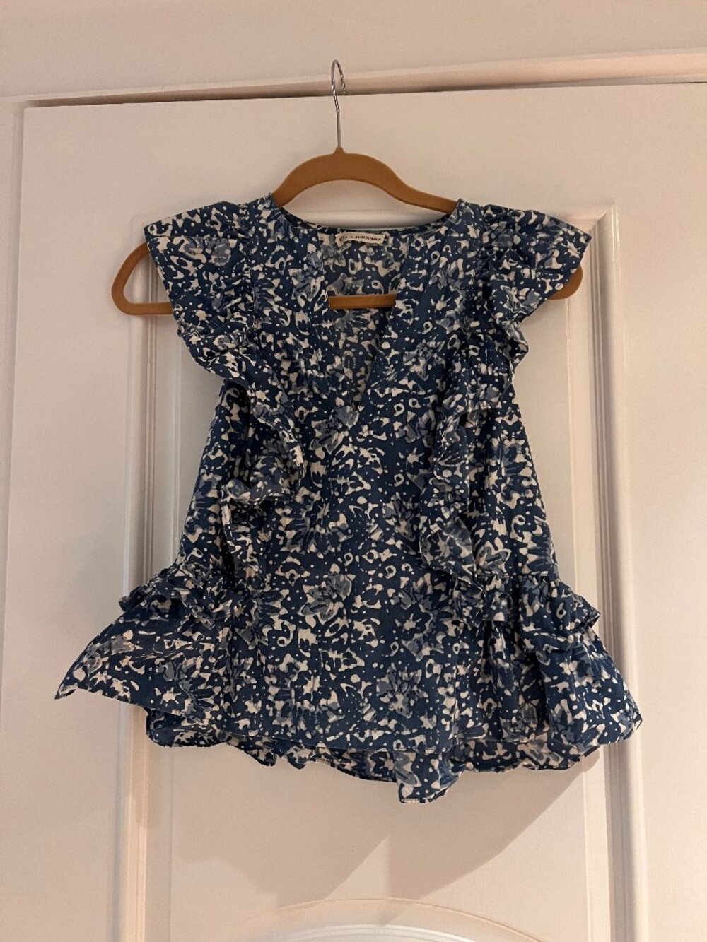 Ulla Johnson ruffle sleeve peplum top